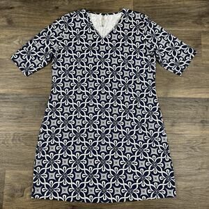 Lulu-B Navy and White Floral Geo Mini Dress
